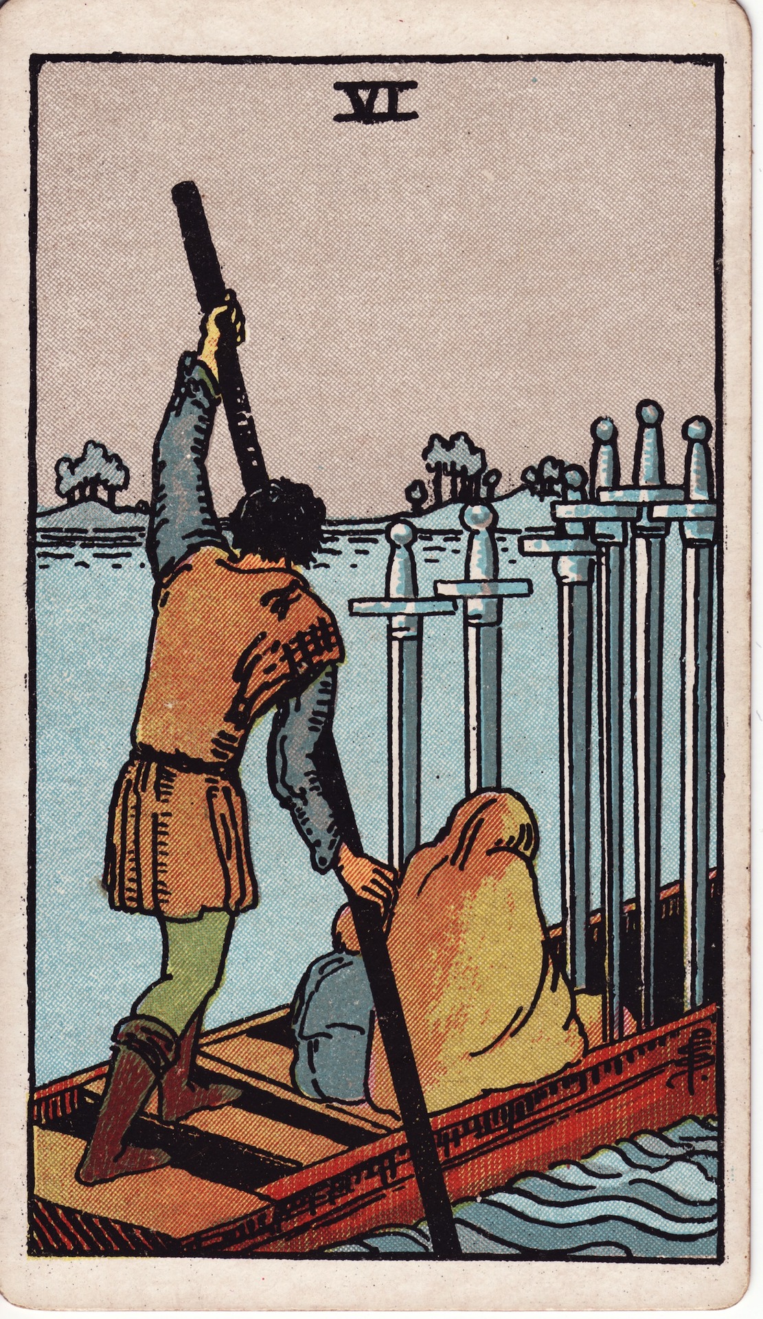 Șase de Săbii — Rider–Waite–Smith